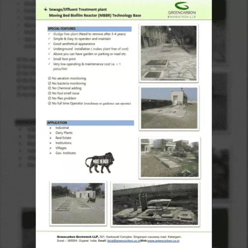 Underground Sewage Treatment Plant (Sludge Free) - Greencarbon Envirotech LLp - Waste Management Equipment