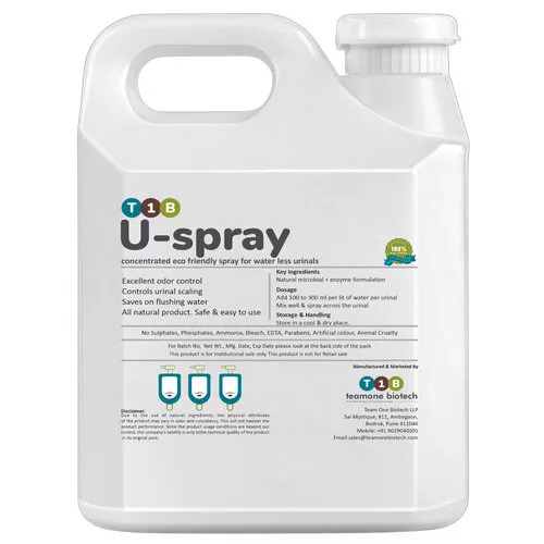 Concentrated eco-friendly spray for waterless urinals- T1B U-Spray