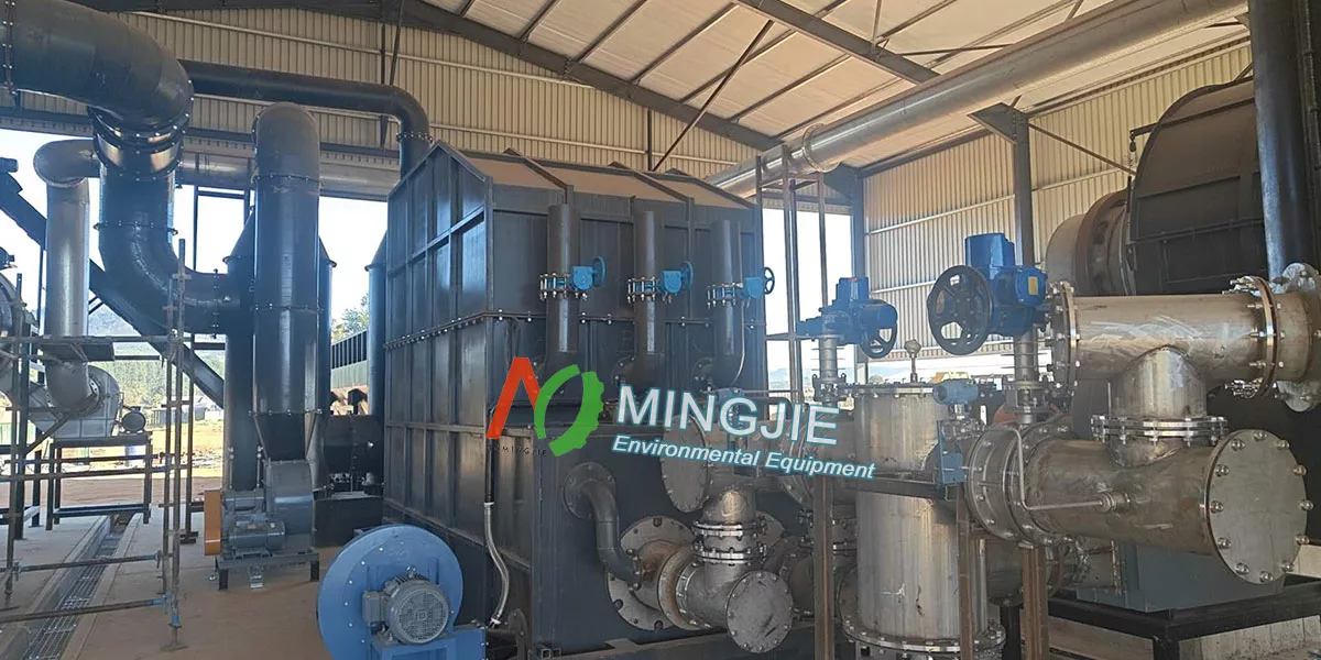 MJT-3000 Wood Biochar Production Plant Running - Mingjie Group - Waste Management Equipment
