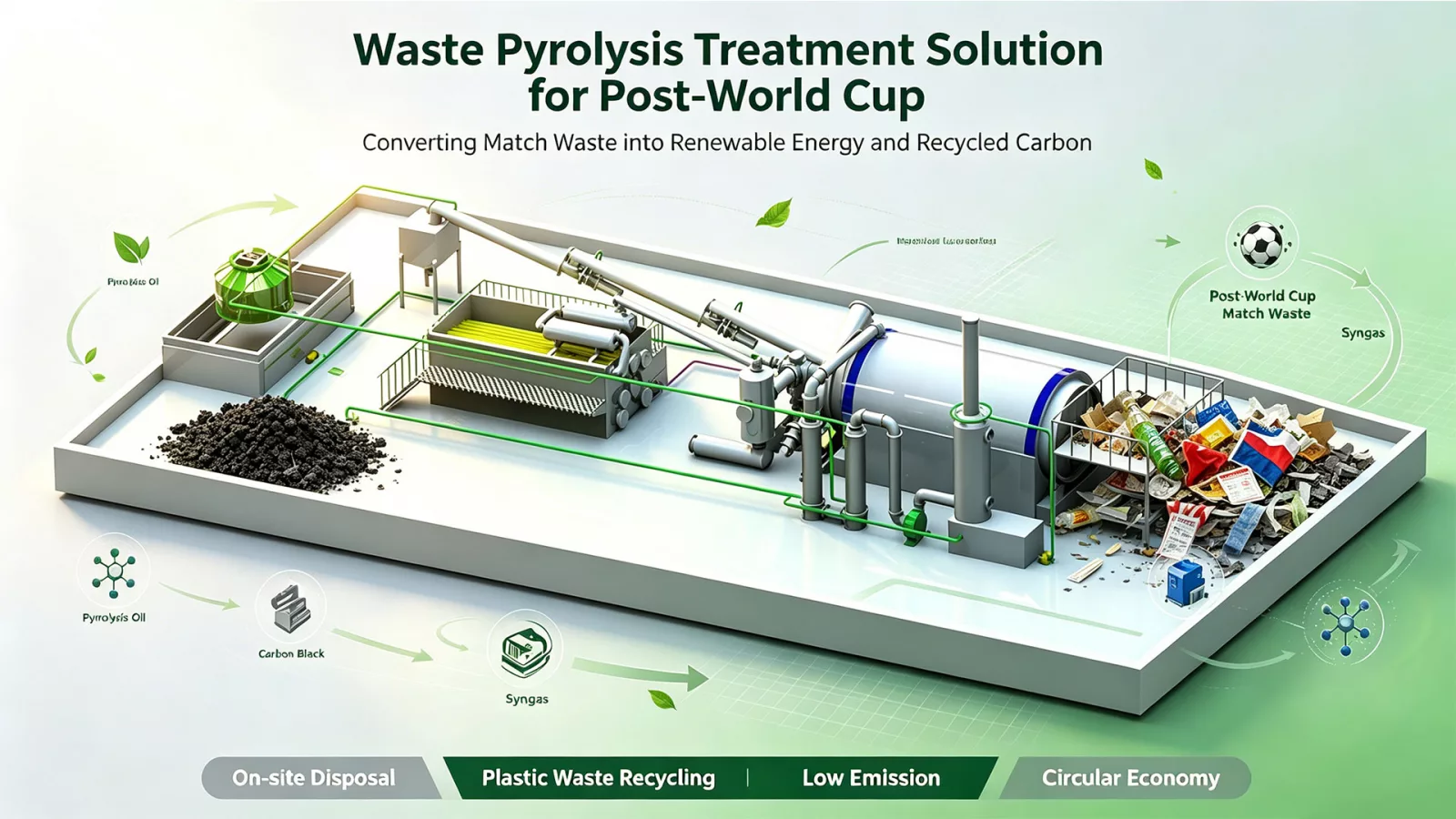 Waste Pyrolysis Treatment Plant for Post-World Cup - Mingjie Group - Waste Management Equipment