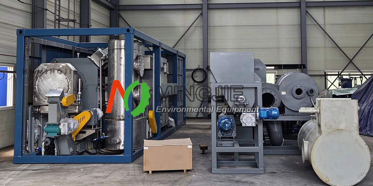 MJT-100 Small Biochar Machine Running in South Korea - Mingjie Group - Waste Management Equipment